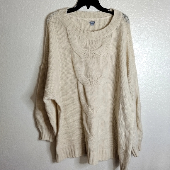 Aerie Oversized Happy Place Cable Sweater Sz 2xl - Picture 2 of 9
